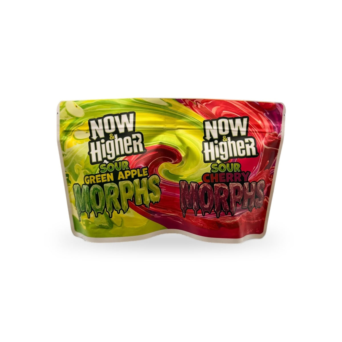 Now & Higher Sour Green Apple Morphs × Now & Higher Sour Cherry Morphs 2-in-1 Bag