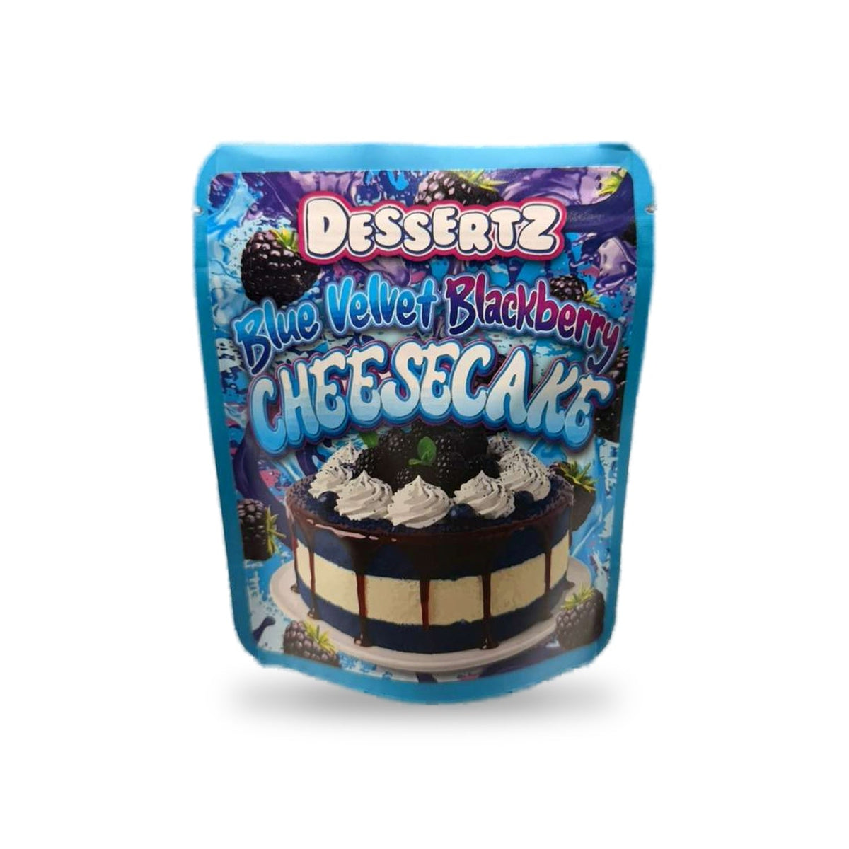 Dessertz Blue Velvet Blackberry Cheesecake Mylar Bag
