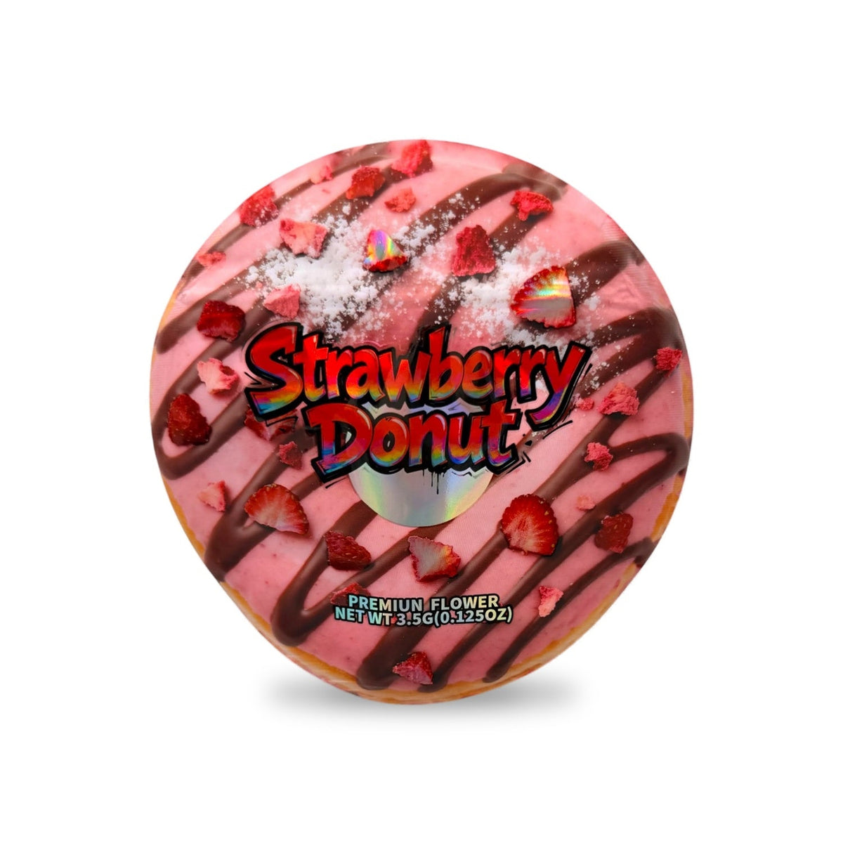 Strawberry Donut Mylar Bag